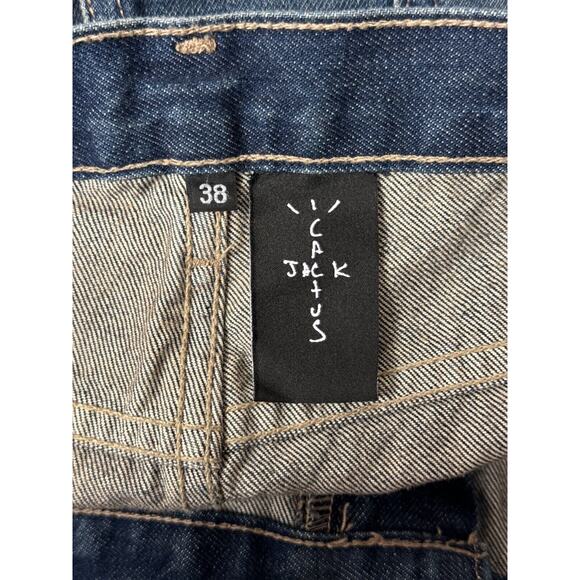 New Cactus Jack x Fragment Jeans 38 x 32 Mens Selvedge Denim Embroidered - Picture 10 of 10